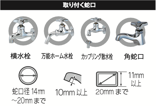 取り付く蛇口